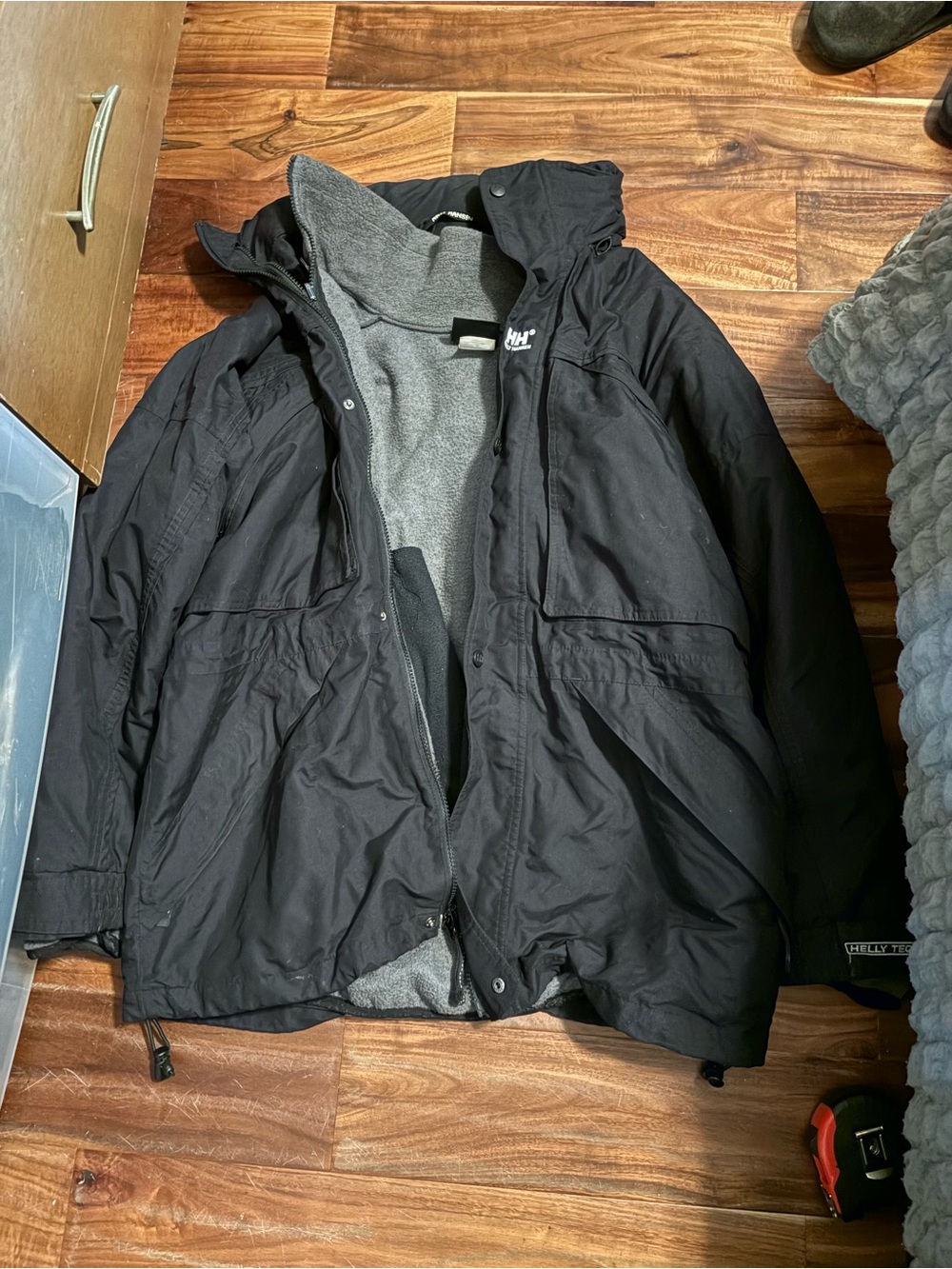 Helly Hansen Helly Tech 3-in-1 Jacket Black Removable Fleece Lined Coat Size M